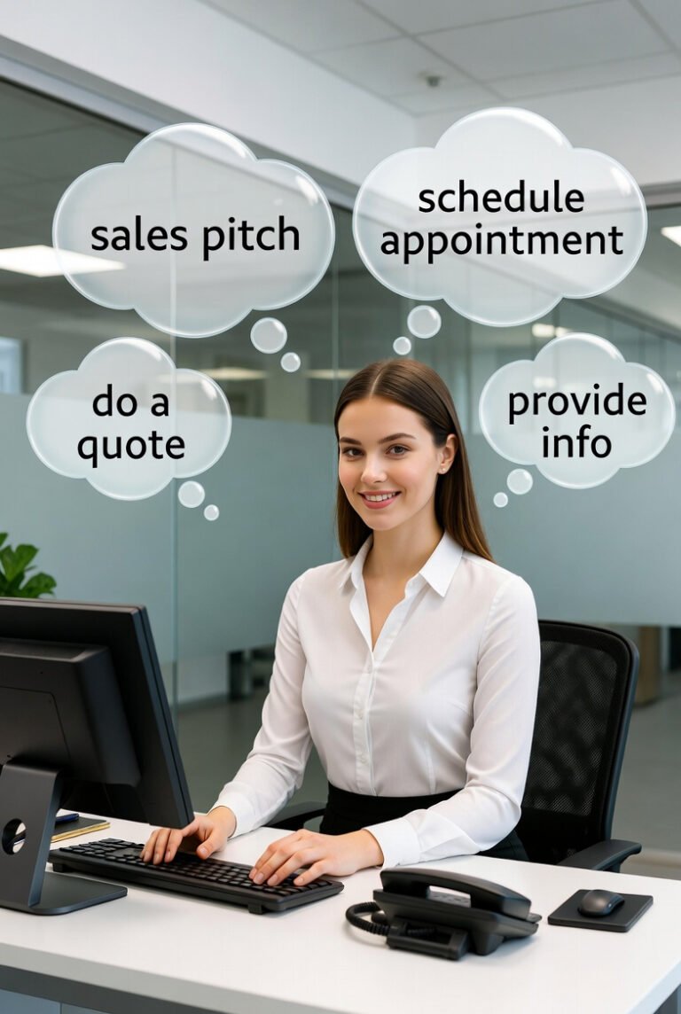 receptionist with various options to take the conversation